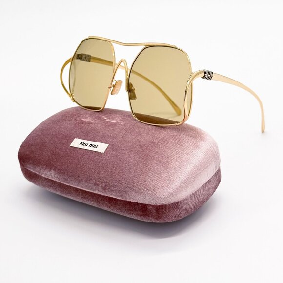 NEW MIU MIU SUNGLASSES MUA55S 5AK10R GOLD WOMEN MU A55S SMU A55 main image 7